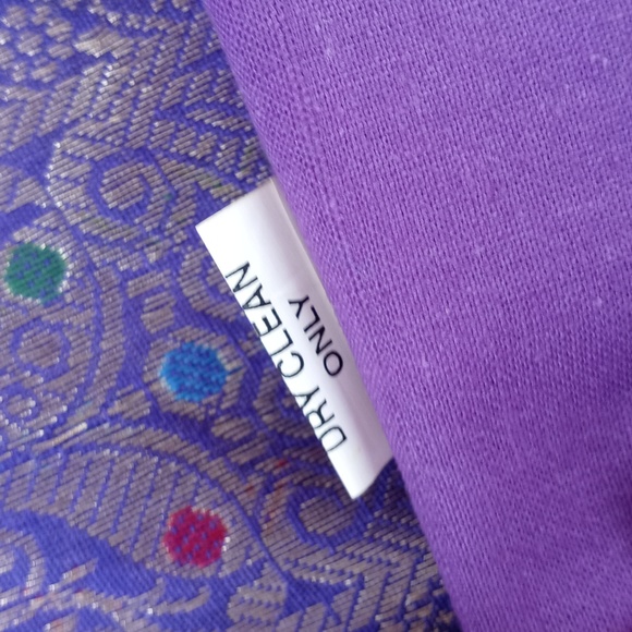 Unique Silk Iridescent Purple Patchwork Batik Bedspread/ Coverlet from India - Picture 11 of 14